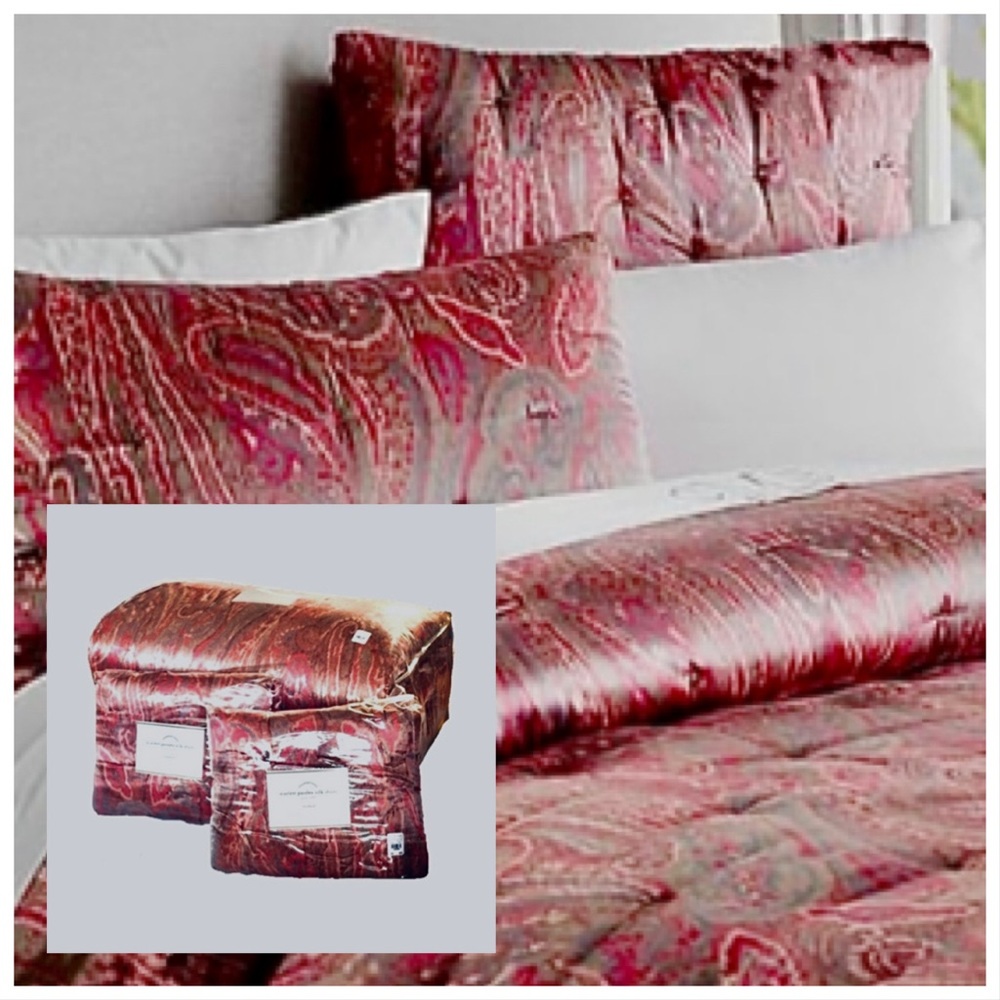Pottery Barn Silk Quilt Set Full Queen New